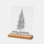 Vintager, rustikaler Tannenbaum Acrylschild (Winkel)