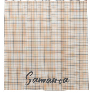 Vintager rustikaler Tartan kariert beige Grauname Duschvorhang