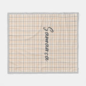 Vintager rustikaler Tartan kariert beige Grauname Fleecedecke (Vorderseite (Horizontal))