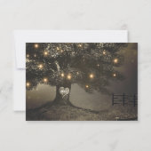 Vintager Rustikaler Tree & Nachtlicht Hochzeitstag RSVP Karte (Rückseite)