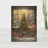 Vintager rustikaler Weihnachtsbaum Feiertagskarte (Vorderseite)