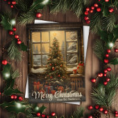 Vintager rustikaler Weihnachtsbaum Feiertagskarte