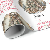 Vintager rustikaler Weihnachtsbaum - individualisi Geschenkpapier (Rolleneckpunkt)