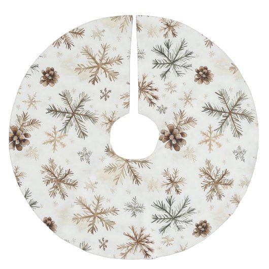 Vintager rustikaler Weihnachtsbaumrock, Kiefernzap Polyester Weihnachtsbaumdecke (Vorderseite)