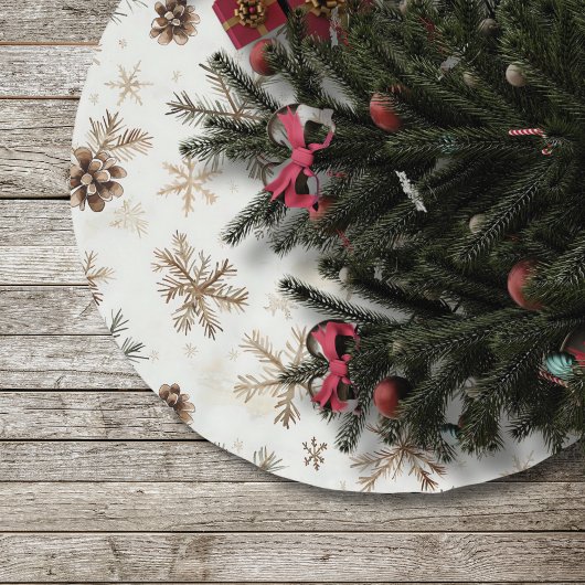 Vintager rustikaler Weihnachtsbaumrock, Kiefernzap Polyester Weihnachtsbaumdecke