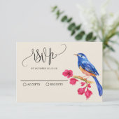 Vintager rustikaler Wildvogel RSVP Karte (Stehend Vorderseite)