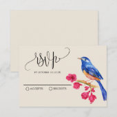 Vintager rustikaler Wildvogel RSVP Karte (Vorne/Hinten)