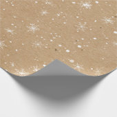Vintager Rustikaler Winterschneeflocken Weihnachts Geschenkpapier (Ecke)