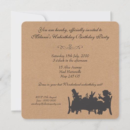 Vintager rustikaler wütender einladung (Rückseite)