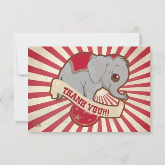 Vintager, rustikaler Zirkus danken Ihnen Karten (Rückseite)