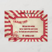 Vintager, rustikaler Zirkus danken Ihnen Karten (Vorne/Hinten)