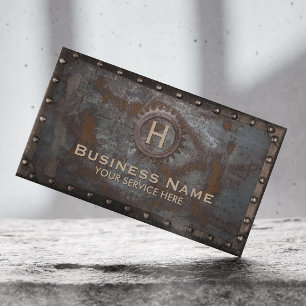 Vintager Rusty Metal Handyman Repair Contractor Visitenkarte