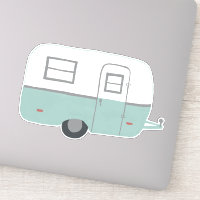 Vintager RV-Anhänger-Campingplatz Niedliche Zeichn