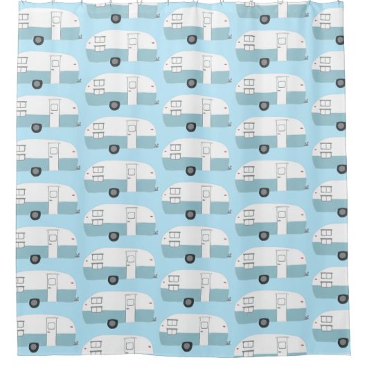 Vintager RV-Wohnmobil Duschvorhang (Vorderseite)