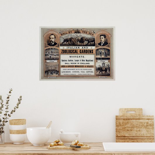 Vintager Saal am Meer Werbung Poster (Küche)