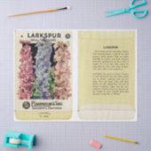 Vintager Saatgutverpackung Larkspur und Hinweise Seidenpapier (Basteln)