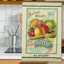 Vintager Saatkatalog Creme Küchentuch