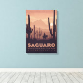 Vintager Saguaro Nationalpark Canvas Leinwanddruck (Insitu (Holzboden))
