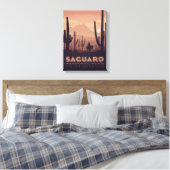 Vintager Saguaro Nationalpark Canvas Leinwanddruck (Insitu (Schlafzimmer))