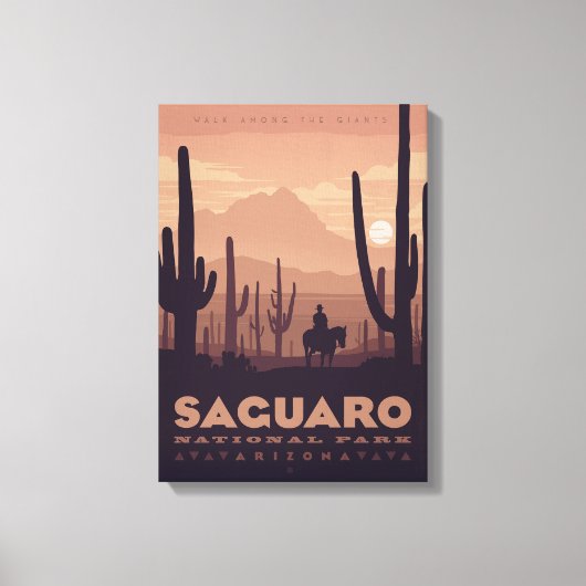 Vintager Saguaro Nationalpark Canvas Leinwanddruck (Vorderseite)