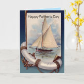 VINTAGER SAILBOAT LIFEBELT ANS ANCHOR VATER KARTE (Gelbe Blume)