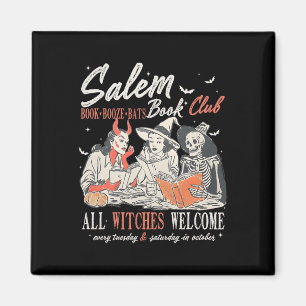 Vintager Salem Book Club Hexy Hexe Spooky Jahresze Magnet