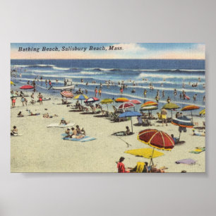 Vintager Salisbury Beach, Mass - Ozean Szene Poster