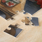 Vintager Salon Weihnachtsbaum Kamin Puzzle (Seite)