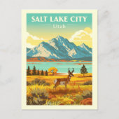 Vintager Salzsee Utah Postkarte (Vorderseite)
