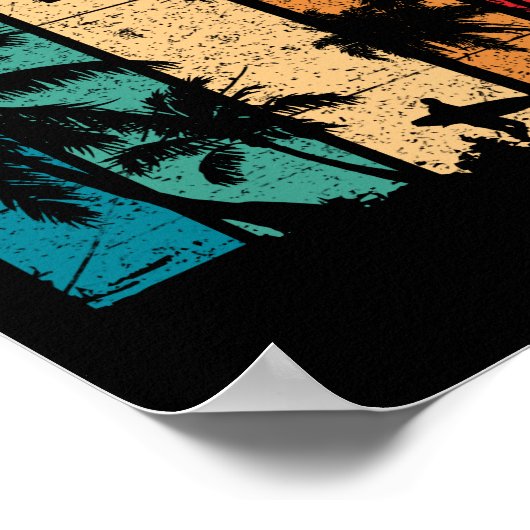 Vintager Samoa Beach Sunset Samoan Poster (Ecke)