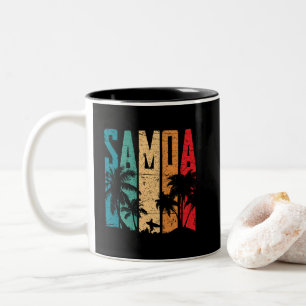 Vintager Samoa Beach Sunset Samoan Zweifarbige Tasse