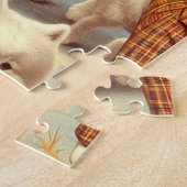 Vintager Samoyed Hund Nahtlose Malerei Puzzle (Seite)
