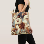 Vintager Samoyed Hund Nahtlose Malerei Tasche (Von Nahem)