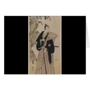 Vintager Samurai mit Bambus circa 1700s