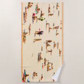 Vintager Sandy Beach Strandtuch (Vorderseite)