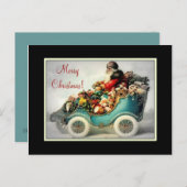Vintager Sankt-AutoSleigh - Postkarte (Vorne/Hinten)