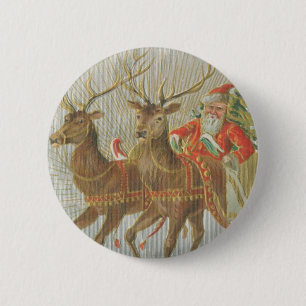 Vintager Sankt Sleigh Button