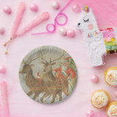 Vintager Sankt Sleigh Pappteller (Party)