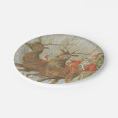 Vintager Sankt Sleigh Pappteller (Schrägansicht)