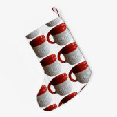 Vintager Sankt-Tassen-WeihnachtsStrumpf (Blinzeln) Kleiner Weihnachtsstrumpf (Rückseite (Hängend))