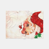 Vintager Santa 4 Fleecedecke (Vorderseite (Horizontal))