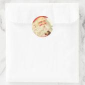 Vintager Santa-Aufkleber Runder Aufkleber (Tasche)