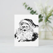 Vintager Santa Black Feiertagspostkarte (Stehend Vorderseite)