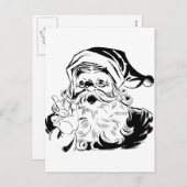 Vintager Santa Black Feiertagspostkarte (Vorne/Hinten)