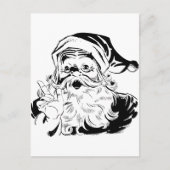 Vintager Santa Black Feiertagspostkarte (Vorderseite)