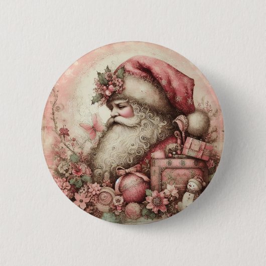 Vintager Santa-Button Button (Vorderseite)