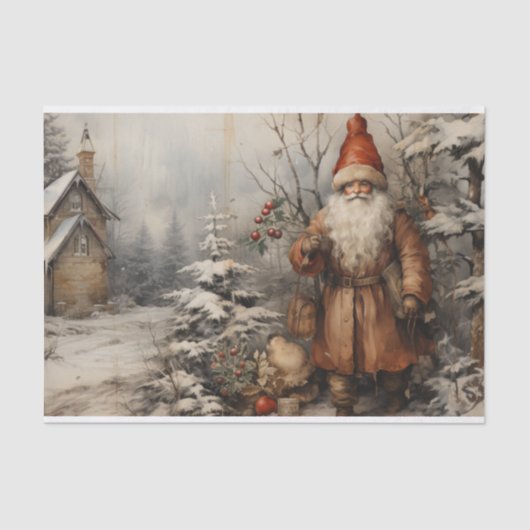 Vintager Santa Claus Decoupage Seidenpapier (Vorderseite)