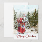 Vintager Santa Claus Forest Frohe Weihnachten (Vorne/Hinten)