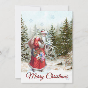 Vintager Santa Claus Forest Frohe Weihnachten
