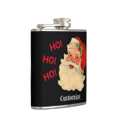 Vintager Santa Claus gegenüber Vinyl Wrapped Flask Flachmann (Rechts)